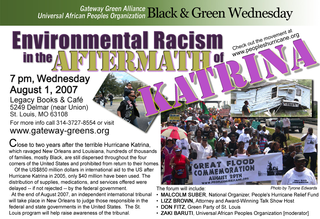 BGW Aug 1, 2007 &quot;Environmental Racism in the Aftermath of Katrina&quot;